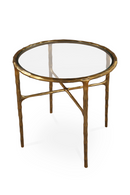 Textured Brass Round Side Table | Liang & Eimil Cobra | Oroatrade.com