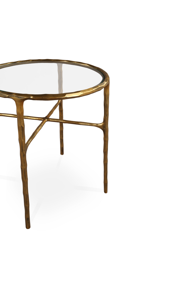 Textured Brass Round Side Table | Liang & Eimil Cobra | Oroatrade.com