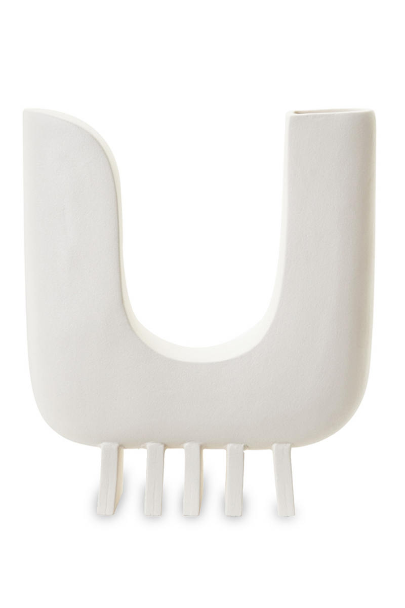White Ceramic U-Shaped Vase | Liang & Eimil Jerico | Oroatrade.com