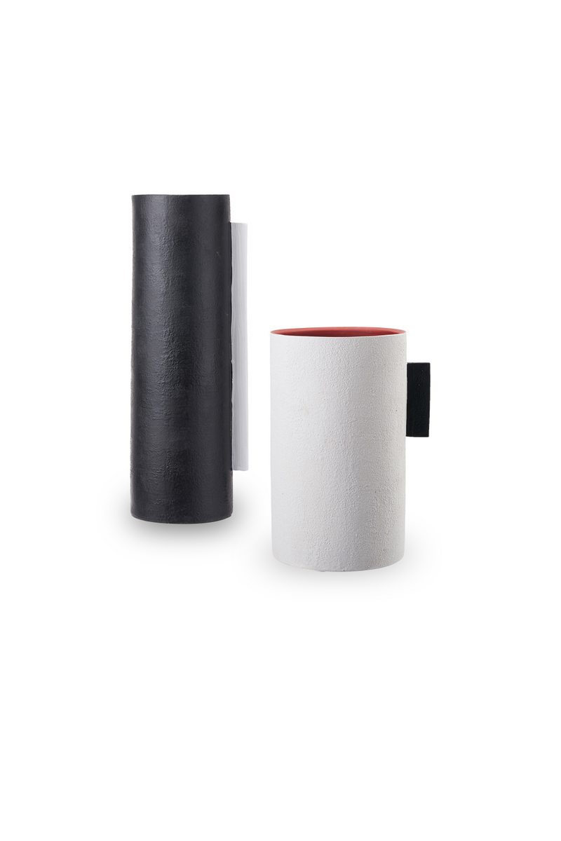 Cylindrical Black Ceramic Vase | Liang & Eimil Santi I | Oroatrade.com