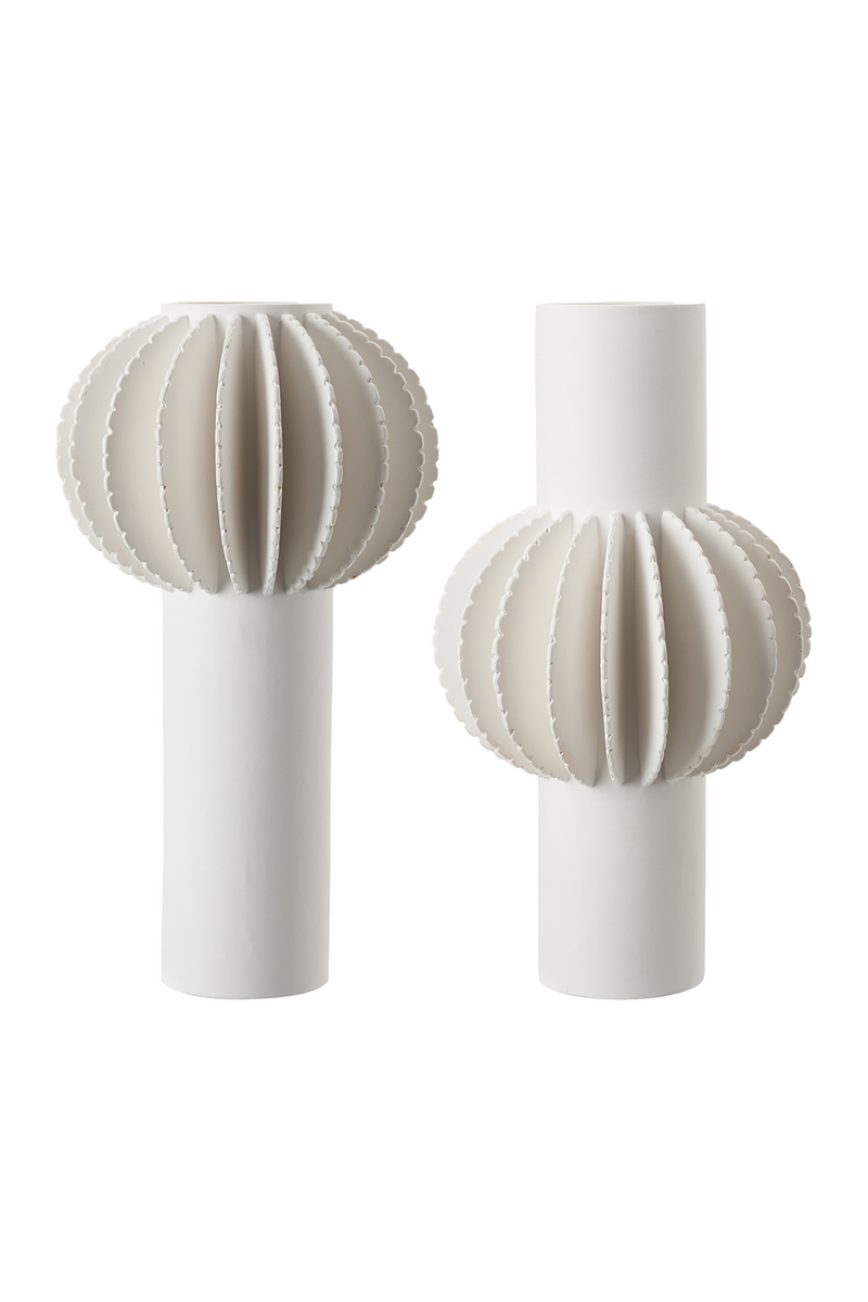 White Ceramic Petal Vase | Liang & Eimil Lara | Oroatrade.com