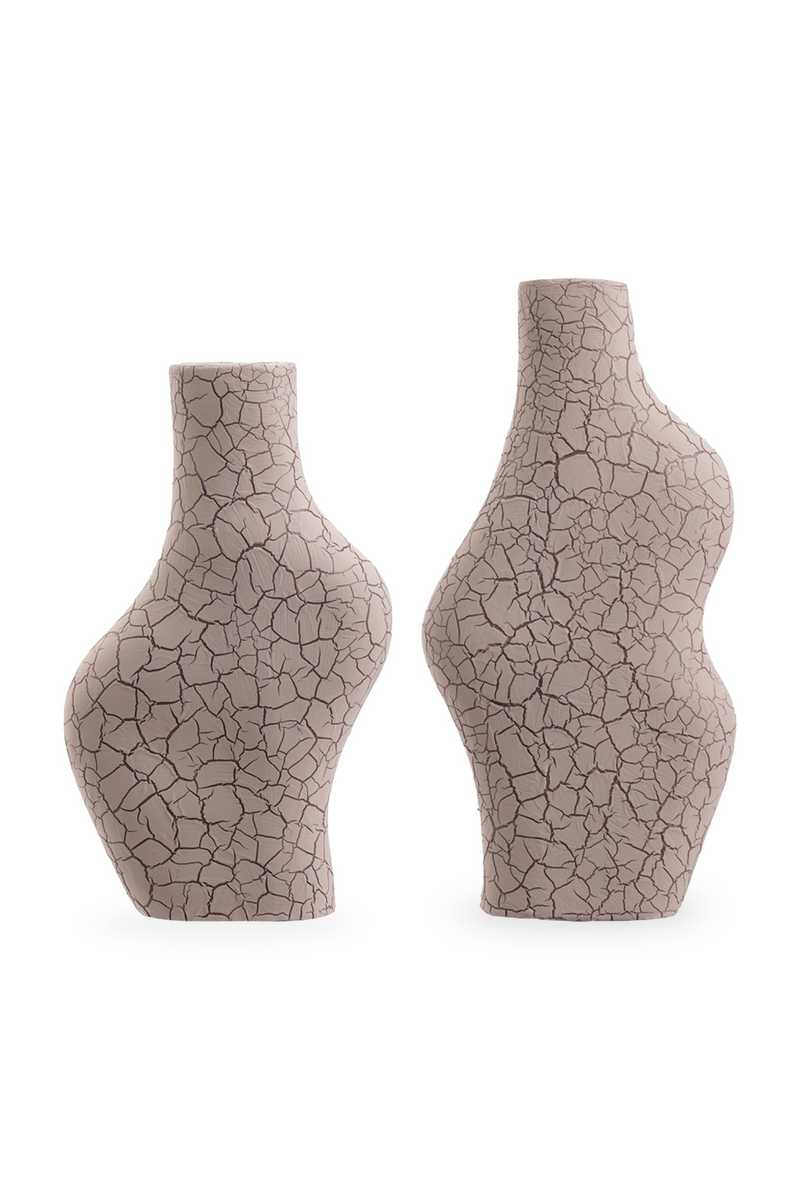 Taupe Ceramic Crackled Vase | Liang & Eimil Marni | Oroatrade.com