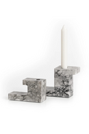 Gray & White Marble Candle Holders (2) | Liang & Eimil Arco | Oroatrade.com