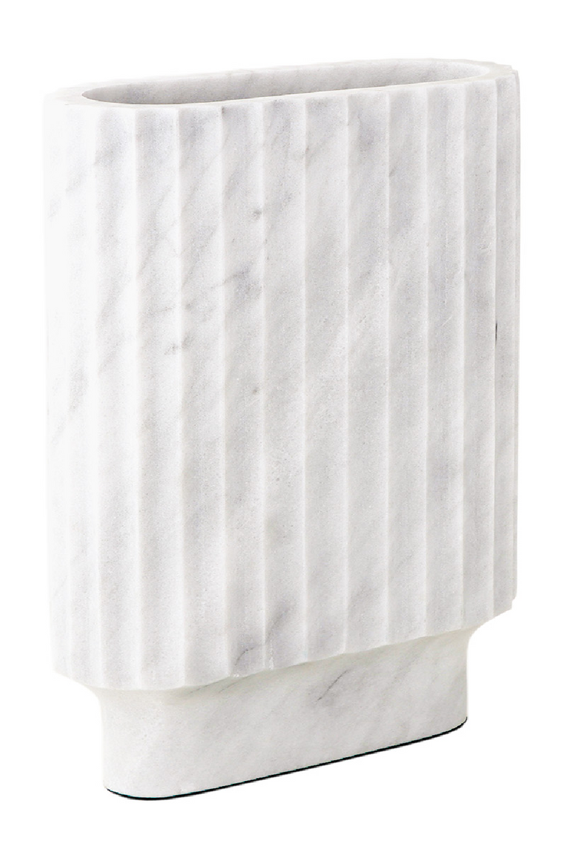 White Marble Ribbed Vase | Liang & Eimil Renzo | Oroatrade.com