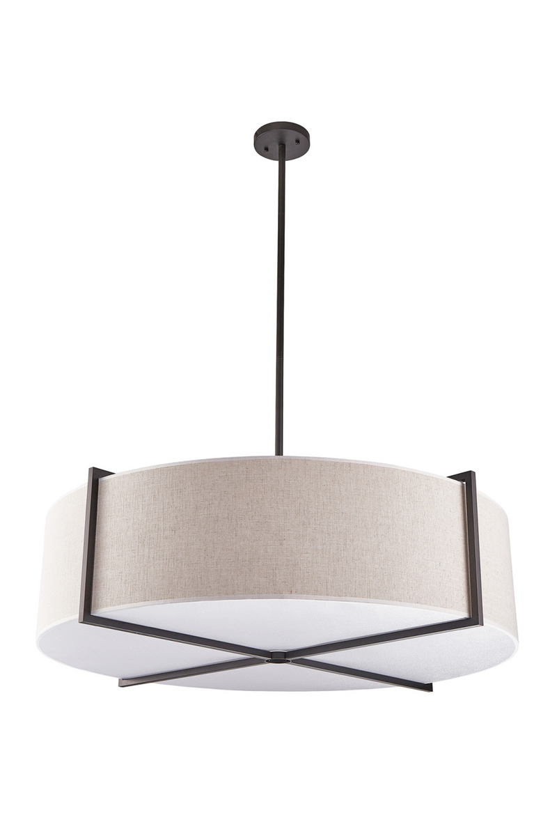 Beige Linen Drum Pendant Lamp L | Liang & Eimil Sanderson | Oroatrade.com