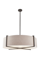 Beige Linen Drum Pendant Lamp L | Liang & Eimil Sanderson | Oroatrade.com