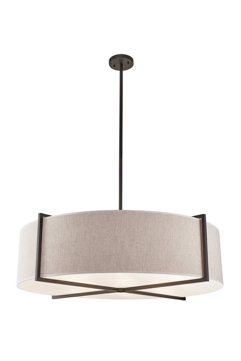 Beige Linen Drum Pendant Lamp L | Liang & Eimil Sanderson | Oroatrade.com