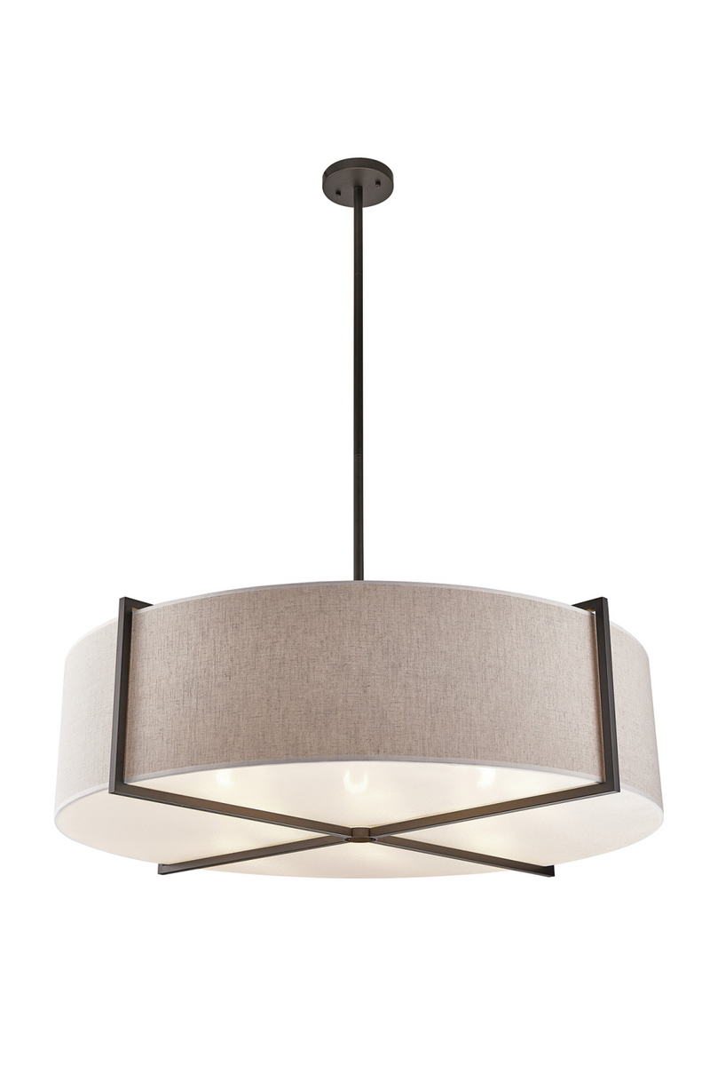 Beige Linen Drum Pendant Lamp L | Liang & Eimil Sanderson | Oroatrade.com