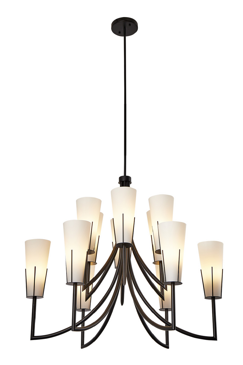 White Conical Glass Chandelier | Liang & Eimil Magestic  | Oroatrade.com