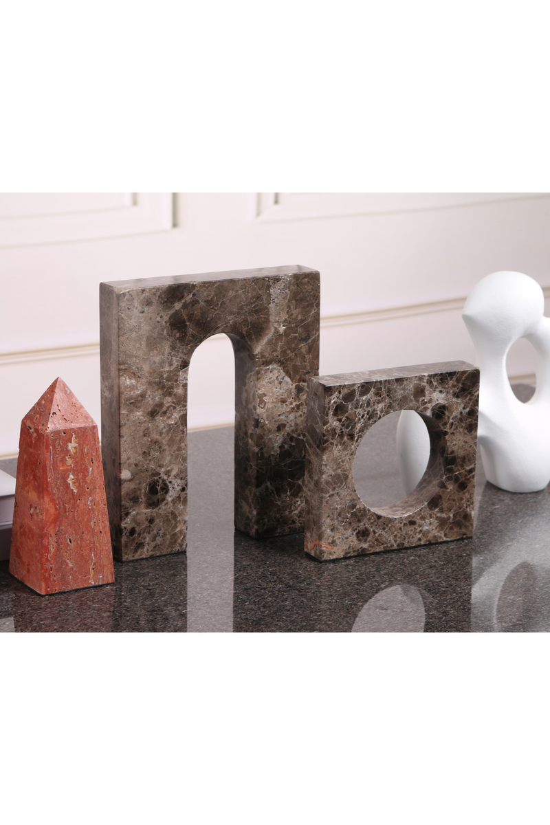 Brown Marble Square Sculpture | Liang & Eimil Nafello | Oroatrade.com