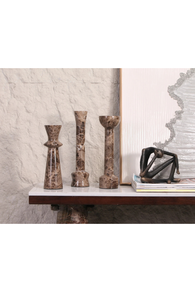 Dark Brown Marble Candle Holder | Liang & Eimil Melora | Oroatrade.com
