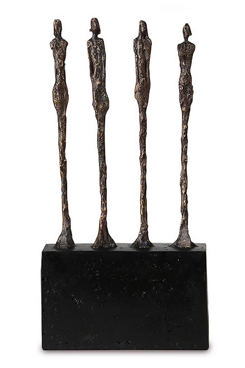 Black Resin Sculpture | Liang & Eimil Unity Four Men | Oroatrade.com
