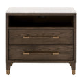 Marble Top Oak 2-Drawer Nightstand | Living Essentials Cambria