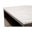 Marble Top Oak 2-Drawer Nightstand | Living Essentials Cambria