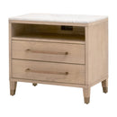 Marble Top Oak 2-Drawer Nightstand | Living Essentials Cambria