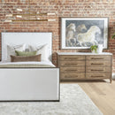 Brown Oak 8-Drawer Double Dresser | Living Essentials Cambria