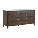 Brown Oak 8-Drawer Double Dresser | Living Essentials Cambria