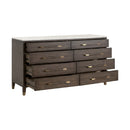 Brown Oak 8-Drawer Double Dresser | Living Essentials Cambria