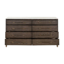Brown Oak 8-Drawer Double Dresser | Living Essentials Cambria