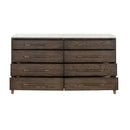 Brown Oak 8-Drawer Double Dresser | Living Essentials Cambria