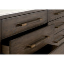Brown Oak 8-Drawer Double Dresser | Living Essentials Cambria