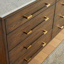 Brown Oak 8-Drawer Double Dresser | Living Essentials Cambria
