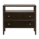2-Drawer Oak Nightstand L | Living Essentials Highland