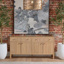 Fluted Solid Wood Media Sideboard | Living Essentials Highland