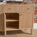 Fluted Solid Wood Media Sideboard | Living Essentials Highland