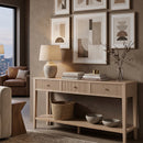 Natural Oak 3-Drawer Console Table | Living Essentials Highland