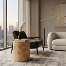Burl Wood Cylindrical Accent Table | Living Essentials