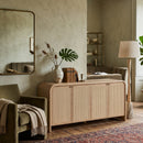 Oak Framed Cane 4-Door Sideboard | Living Essentials Cannes