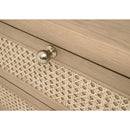 Oak Framed Cane 3-Drawer Nightstand | Living Essentials Cannes