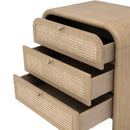 Oak Framed Cane 3-Drawer Nightstand | Living Essentials Cannes