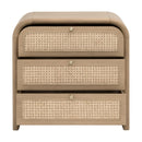 Oak Framed Cane 3-Drawer Nightstand | Living Essentials Cannes