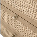 Oak Framed Cane 3-Drawer Nightstand | Living Essentials Cannes
