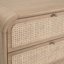 Oak Framed Cane 6-Drawer Dresser | Living Essentials Cannes