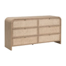 Oak Framed Cane 6-Drawer Dresser | Living Essentials Cannes