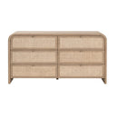 Oak Framed Cane 6-Drawer Dresser | Living Essentials Cannes