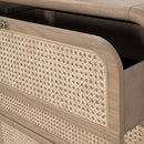 Oak Framed Cane 6-Drawer Dresser | Living Essentials Cannes