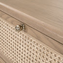 Oak Framed Cane 6-Drawer Dresser | Living Essentials Cannes