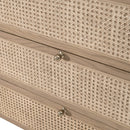 Oak Framed Cane 6-Drawer Dresser | Living Essentials Cannes