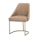 Brown Vegan Leather Dining Chairs (2) | Living Essentials Parissa