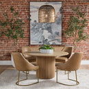 Brown Vegan Leather Dining Chairs (2) | Living Essentials Parissa