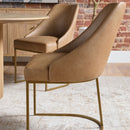 Brown Vegan Leather Dining Chairs (2) | Living Essentials Parissa