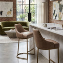 Brown Vegan Leather Counter Stools (2) | Living Essentials Parissa