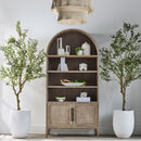 Gray Acacia Arched Bookcase | Living Essentials Morris