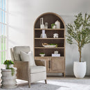 Gray Acacia Arched Bookcase | Living Essentials Morris