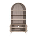 Gray Acacia Arched Bookcase | Living Essentials Morris