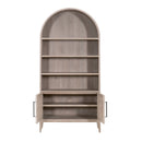 Gray Acacia Arched Bookcase | Living Essentials Morris